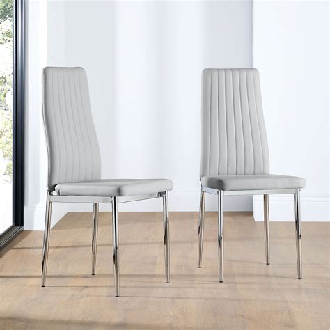 Leather Dining Chairs With Brushed Chrome Legs